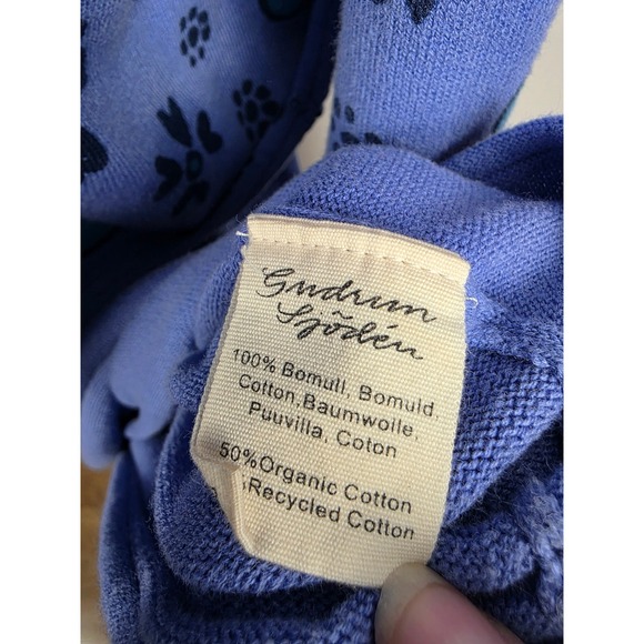 Gudrun Sjoden Lavender Floral Cardigan Sweater Dress Set Size L - Picture 11 of 11